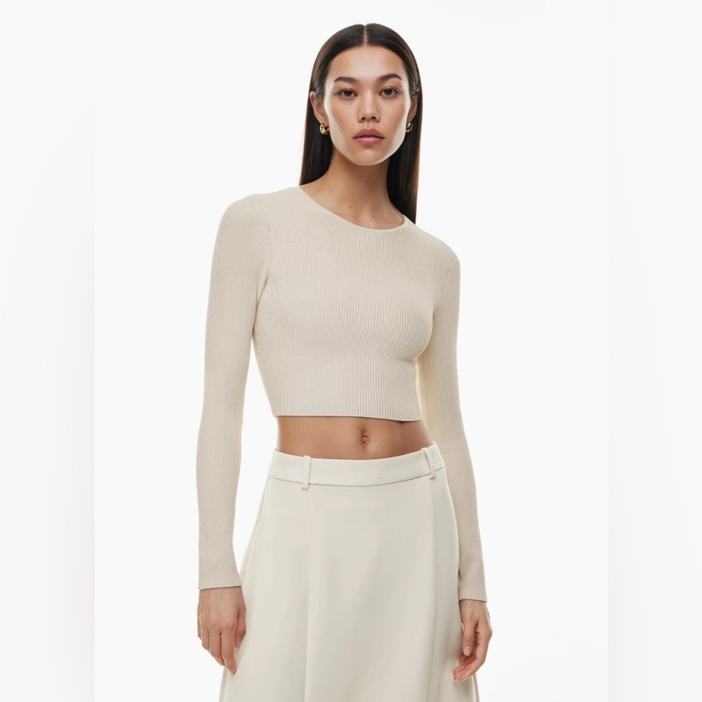 Aritzia Babaton Sculpt Knit Forefront Long Sleeve in Matte Pearl - Picture 2 of 12